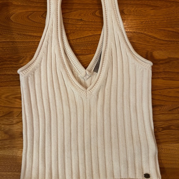 Guess Cream Ribbed Tank Top - Picture 2 of 4